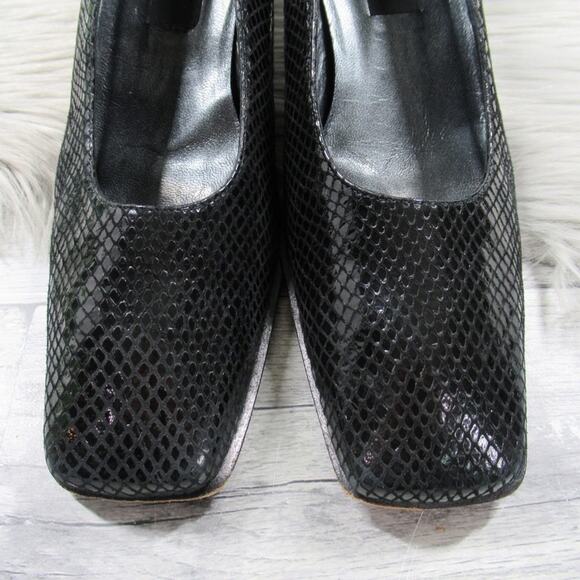 STUART WEITZMAN Vintage Black Snakeskin Embossed Pumps Women’s Size 8.5 - Picture 8 of 12
